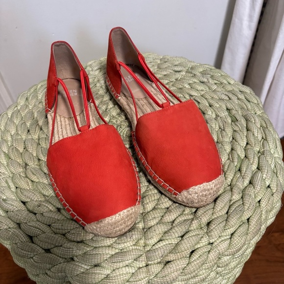 Eileen Fisher Lee Tangelo Orange Tumbled Nubuck D’Orsay Espadrille Flats NWOB - Picture 9 of 13